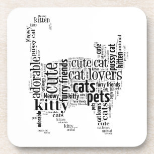 Text-Design für Black Cat Untersetzer