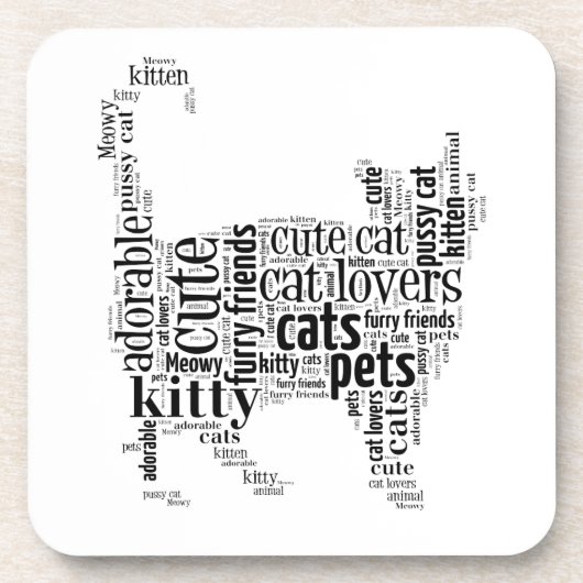 Text-Design für Black Cat Untersetzer (Vorderseite)