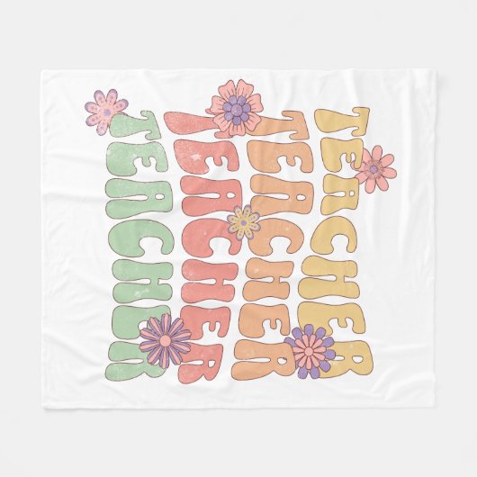 Text-Design im Retro-Stil Fleecedecke (Vorderseite (Horizontal))