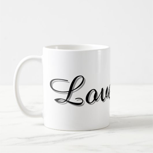 Text Design Mug Kaffeetasse (Links)