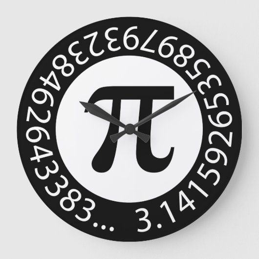 TEXT DESIGN Pi Number Mathematical symbol Große Wanduhr (Vorderseite)