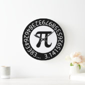TEXT DESIGN Pi Number Mathematical symbol Große Wanduhr (Zuhause)