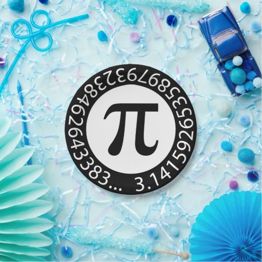 TEXT DESIGN Pi Nummer mathematisches Symbol Pappteller (Party)