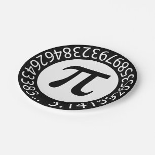 TEXT DESIGN Pi Nummer mathematisches Symbol Pappteller
