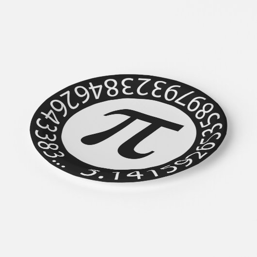 TEXT DESIGN Pi Nummer mathematisches Symbol Pappteller (Schrägansicht)