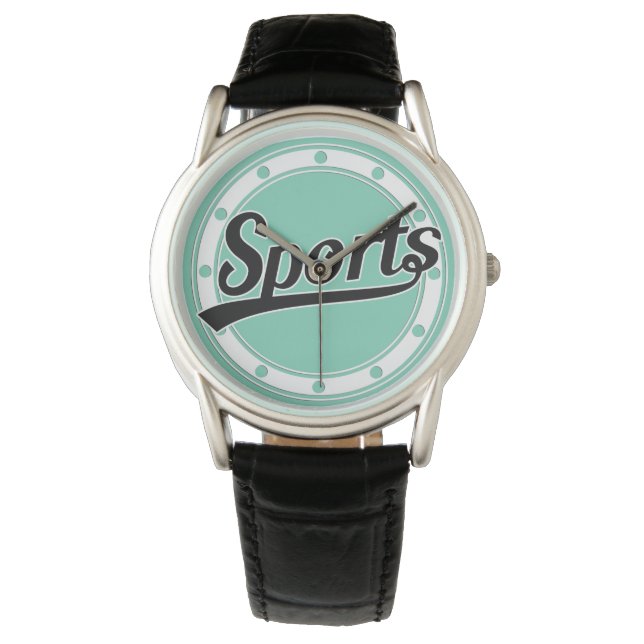 Text-Design: SPORTschwarz + Ihr eigener Text & Ide Armbanduhr (Vorderseite)
