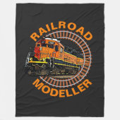 Text-Eisenbahn-Modellrechner Orange Diesel Train ä Fleecedecke (Vorderseite)