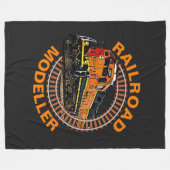 Text-Eisenbahn-Modellrechner Orange Diesel Train ä Fleecedecke (Vorderseite (Horizontal))