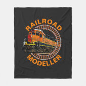 Text-Eisenbahn-Modellrechner Orange Diesel Train ä Fleecedecke (Vorderseite)