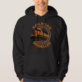 Text-Eisenbahn-Modellrechner Orange Diesel Train ä Hoodie