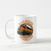 Text-Eisenbahn-Modellrechner Orange Diesel Train ä Kaffeetasse (Links)