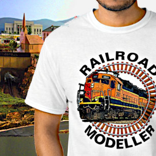 Text-Eisenbahn-Modellrechner Orange Diesel Train ä T-Shirt