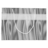 Text: Elegant Happy Birthday Silver Satin Große Geschenktüte (Rückseite)