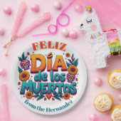 💀 🎉 Text, Feliz Día de los Muertos Pappteller (Party)