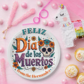 💀 🎉 Text, Feliz Día de los Muertos Pappteller (Party)