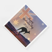 Text-Flag Kangaroo Australien Abendessen Serviette (Ecke)