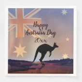 Text-Flag Kangaroo Australien Abendessen Serviette (Vorderseite)