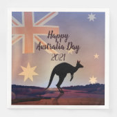 Text-Flag Kangaroo Australien Abendessen Serviette (Vorderseite)
