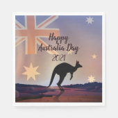 Text-Flag Kangaroo Australien Abendessen Serviette (Vorderseite)