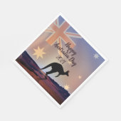 Text-Flag Kangaroo Australien Abendessen Serviette (Ecke)