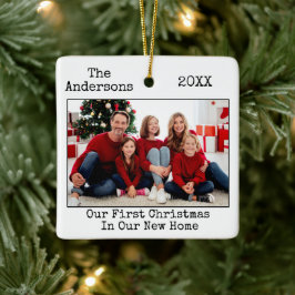 Text-Foto für Schreibmaschine Erste Weihnachtsfeie Keramikornament