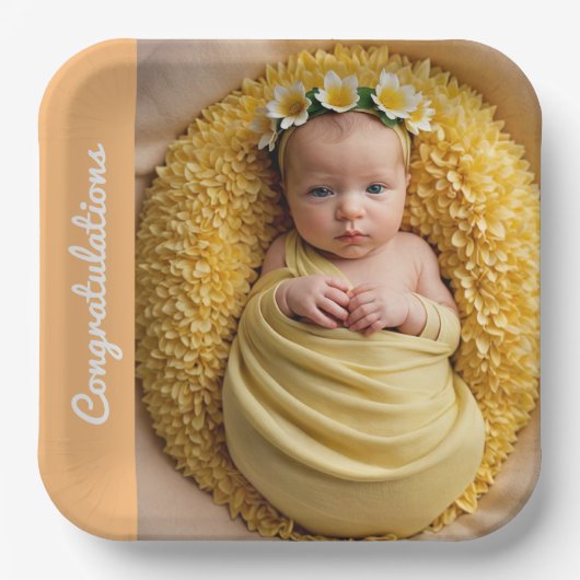 Text Foto kundenspezifische Glückwünsche Papier Pl Pappteller (Vorderseite)