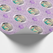 Text.Foto-Lavendel/Einfache weiße Streifen Geschenkpapier (Ecke)