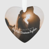 Text Foto Unsere ersten Weihnachten als Verlobt Ve Ornament (Vorderseite)