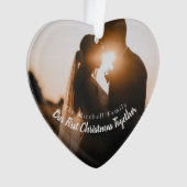 Text Foto Unsere ersten Weihnachten als Verlobt Ve Ornament (Vorderseite)