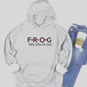 Text Frog Verlass dich auf die Gottesmutter Hoodie