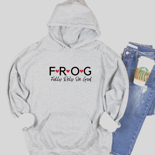 Text Frog Verlass dich auf die Gottesmutter Hoodie