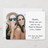 Text Funny Trauzeugin / Bridesmaid Vorschlag Einladung (Rückseite)