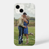 Text für benutzerdefinierte Foto-Liebe Pinselskrip iPhone Hülle (Rückseite)