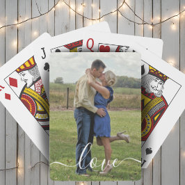 Text für benutzerdefinierte Foto-Liebe Pinselskrip Spielkarten