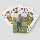 Text für benutzerdefinierte Foto-Liebe Pinselskrip Spielkarten (Rückseite)