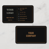 Text für benutzerdefinierte Logos Gold und schwarz Visitenkarte (Vorne/Hinten)