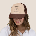 Text für benutzerdefinierte Logos Mens Tan & Brown Truckerkappe<br><div class="desc">Unisex Tan & Brown Business Company Logo Mitarbeiter Mitarbeiter Bulk Elegant Moderne Werbevorlage Hochladen Add Logo Männer & Frauen Baseball & Trucker Hut... </div>