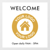 Text für benutzerdefiniertes Firmenlogo Fensteraufkleber (Blatt)