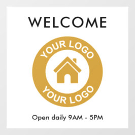 Text für benutzerdefiniertes Firmenlogo Fensteraufkleber