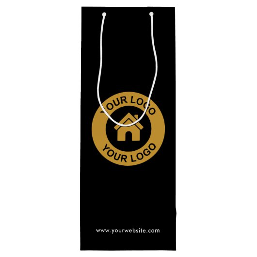 Text für benutzerdefiniertes Firmenlogo Geschenktüte Für Weinflaschen (Rückseite)