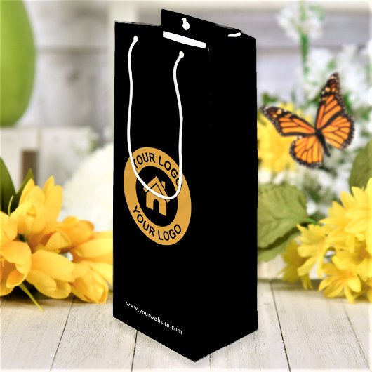 Text für benutzerdefiniertes Firmenlogo Geschenktüte Für Weinflaschen
