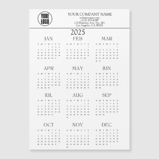 Text für das 2025-Kalender-Firmenlogo | Jeder Hint Magnetkarte (Vorderseite)