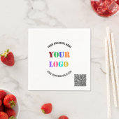 Text für das benutzerdefinierte Firmenlogo QR-Code Serviette (Beispiel)