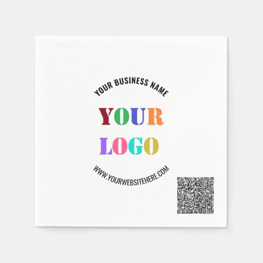 Text für das benutzerdefinierte Firmenlogo QR-Code Serviette (Vorderseite)