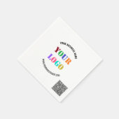 Text für das benutzerdefinierte Firmenlogo QR-Code Serviette (Ecke)