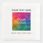 Text für das Logo "Benutzerdefiniert" Weißes Stand Serviette (Vorderseite)