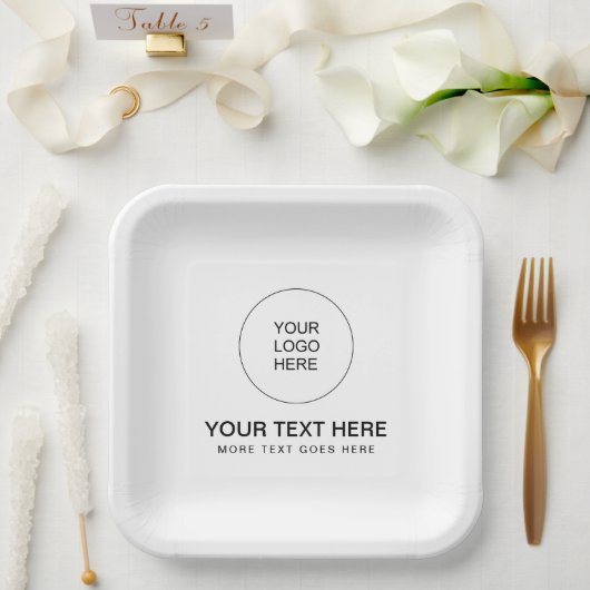 Text für das Logo von benutzerdefinierten Vorlagen Pappteller (Hochzeit)