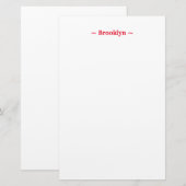 Text für den Markennamen rot Briefpapier (Vorne/Hinten)