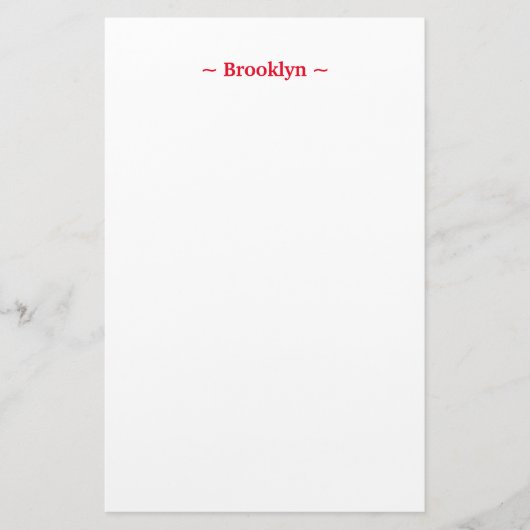 Text für den Markennamen rot Briefpapier (Vorderseite)