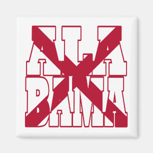 Text für die Alabama-Staatsflagge Magnet